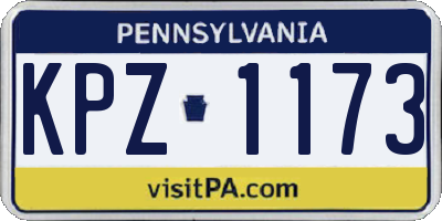 PA license plate KPZ1173