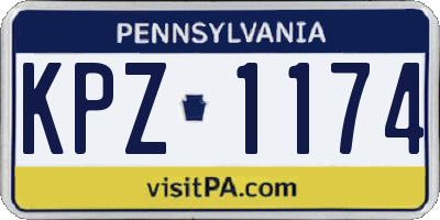 PA license plate KPZ1174