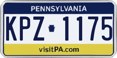 PA license plate KPZ1175