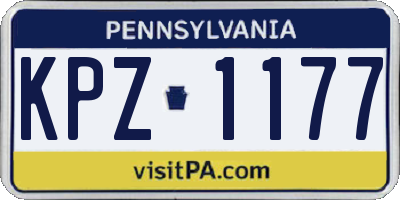 PA license plate KPZ1177