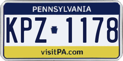 PA license plate KPZ1178