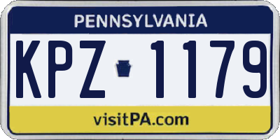 PA license plate KPZ1179