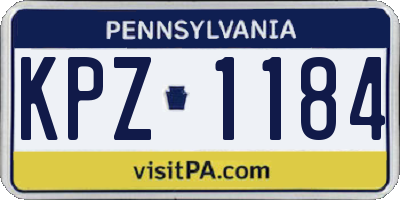 PA license plate KPZ1184