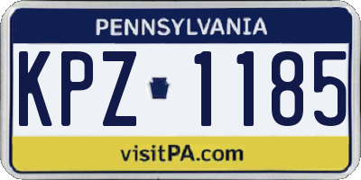 PA license plate KPZ1185