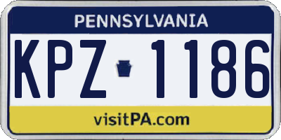 PA license plate KPZ1186