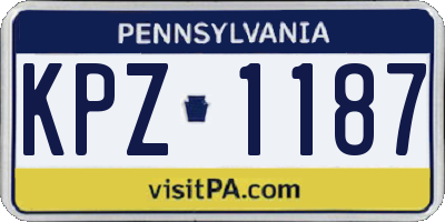 PA license plate KPZ1187