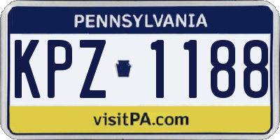 PA license plate KPZ1188