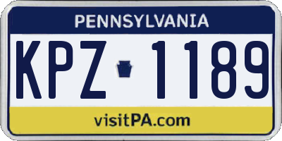 PA license plate KPZ1189