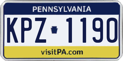 PA license plate KPZ1190