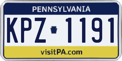 PA license plate KPZ1191