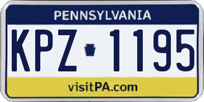 PA license plate KPZ1195