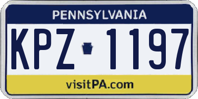 PA license plate KPZ1197