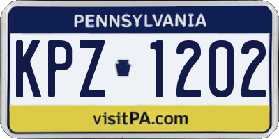 PA license plate KPZ1202