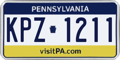 PA license plate KPZ1211