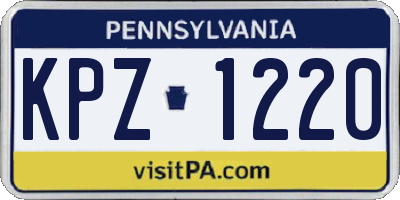 PA license plate KPZ1220