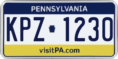 PA license plate KPZ1230