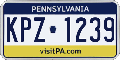 PA license plate KPZ1239