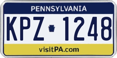 PA license plate KPZ1248