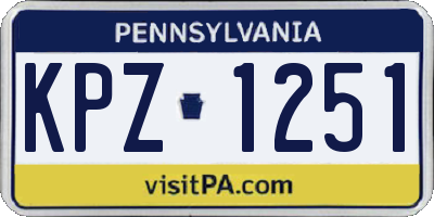 PA license plate KPZ1251