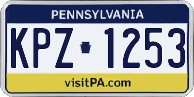 PA license plate KPZ1253