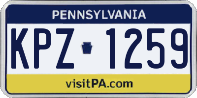 PA license plate KPZ1259
