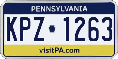 PA license plate KPZ1263