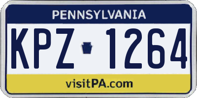 PA license plate KPZ1264