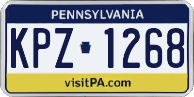 PA license plate KPZ1268