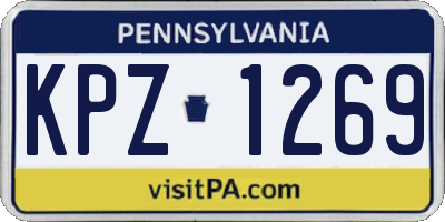 PA license plate KPZ1269