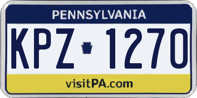 PA license plate KPZ1270