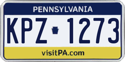 PA license plate KPZ1273