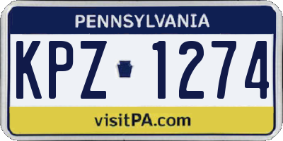 PA license plate KPZ1274