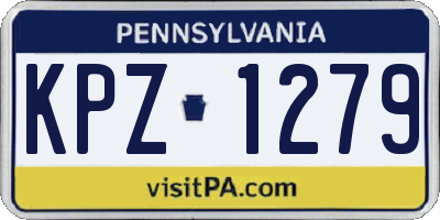 PA license plate KPZ1279