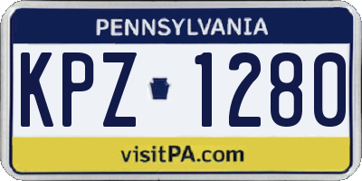 PA license plate KPZ1280