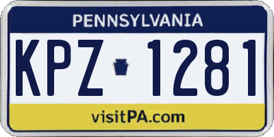 PA license plate KPZ1281