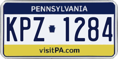 PA license plate KPZ1284