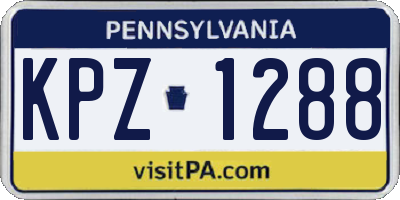 PA license plate KPZ1288