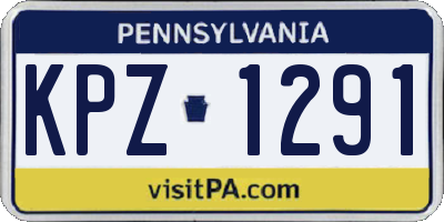 PA license plate KPZ1291