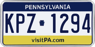 PA license plate KPZ1294