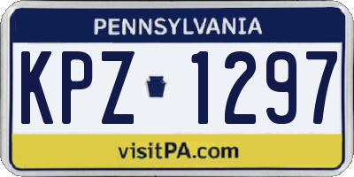 PA license plate KPZ1297
