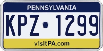 PA license plate KPZ1299
