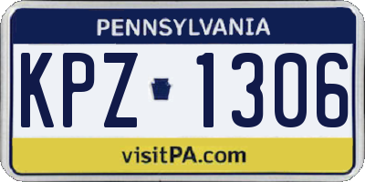 PA license plate KPZ1306