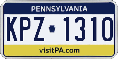 PA license plate KPZ1310