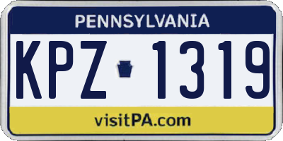 PA license plate KPZ1319