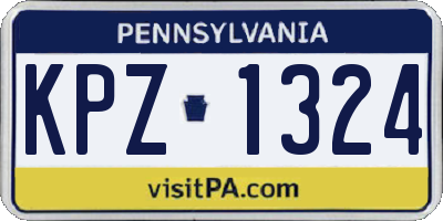 PA license plate KPZ1324