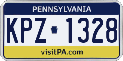 PA license plate KPZ1328