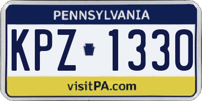 PA license plate KPZ1330