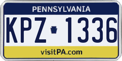 PA license plate KPZ1336