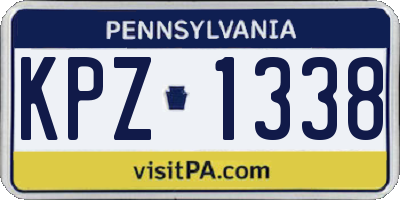 PA license plate KPZ1338