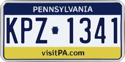 PA license plate KPZ1341